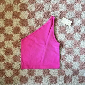 Pink One-Shoulder Women's Top